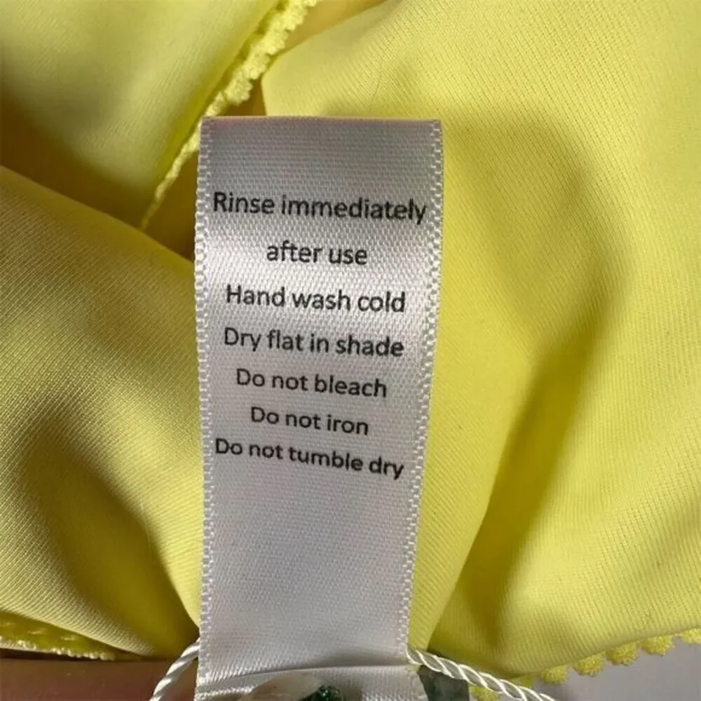 NWT Andie‎ Women's Zest Yellow String Bikini Bottom Size L Beach Swim Vacation